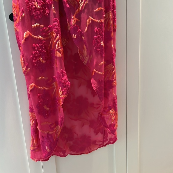 Fleur du Mal Fil Coupe Long Wrap Dress, Gia Pink, 2 - Picture 7 of 12